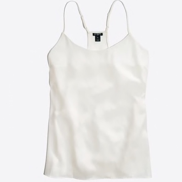 J. Crew Tops - J.Crew Racerback Cami Tank Top White Ivory Size 8
